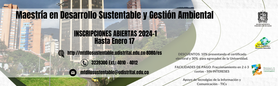  Inscripciones Maestría en Desarrollo Sustentable y Gestión Ambiental